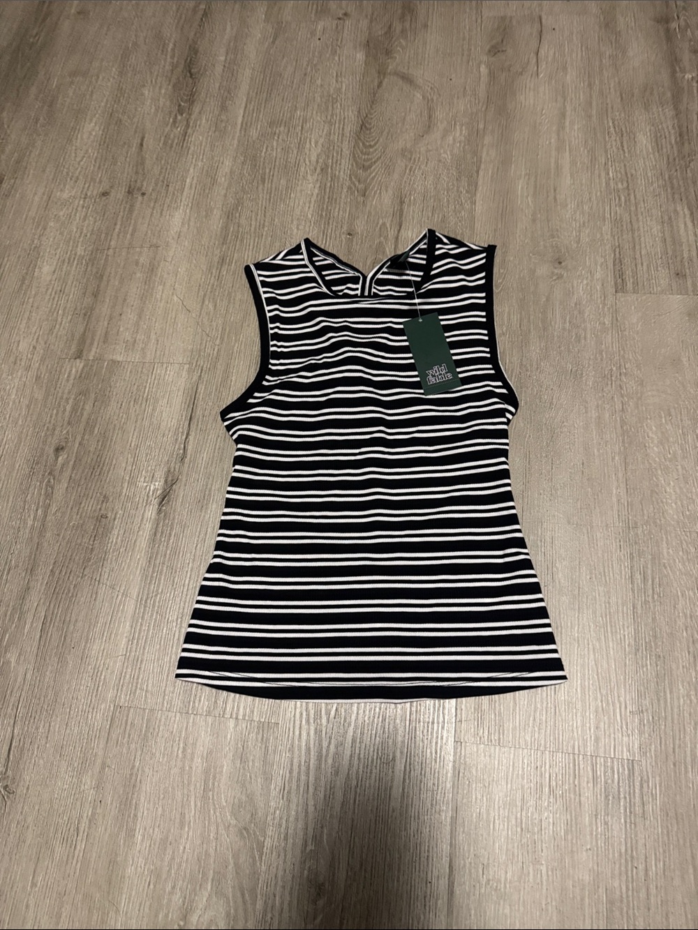 wild fable Black & White Striped Tank Top